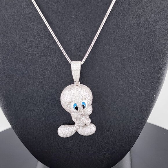 Brand New 925 Silver Tweety Bird Necklace – Cute Cartoon Charm Pendant - Picture 8 of 8